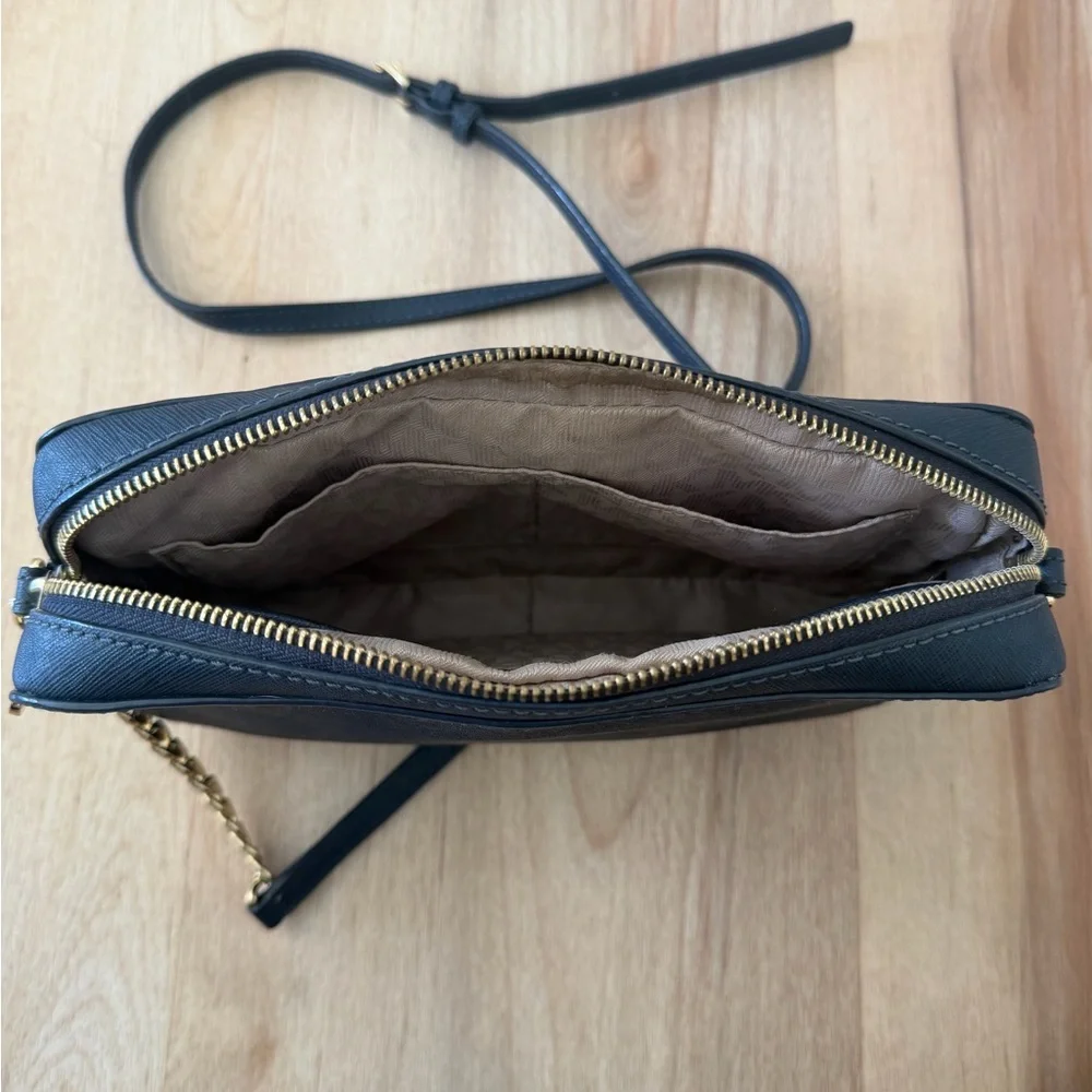 Michael Kors Dark Blue Crossbody Bag with Gold Accents - Picture 3 of 3